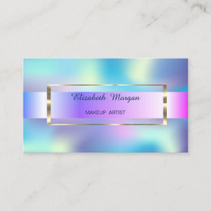 Tarjeta De Visita Marco Dorado Holográfico de Raya Elegante Moderno