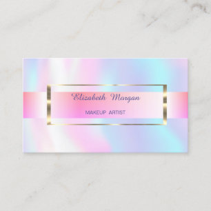 Tarjeta De Visita Marco Dorado Holográfico de Raya Elegante Moderno