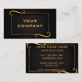 Tarjeta De Visita Marco dorado Lujo Texto negro profesional 