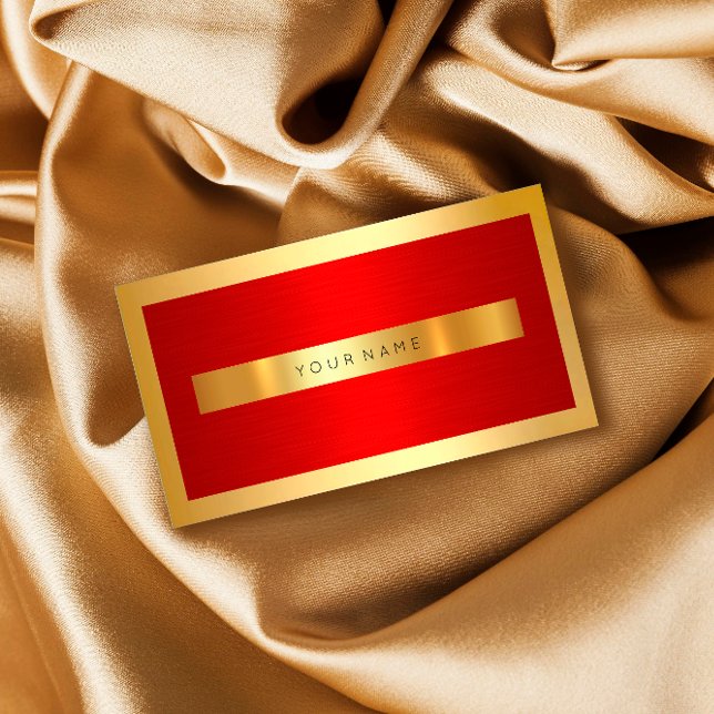 Tarjeta De Visita Marco dorado Mimal metálico rojo (Subido por el creador)