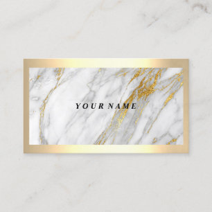 Tarjeta De Visita Marco dorado moderno profesional Marble VIP Gris
