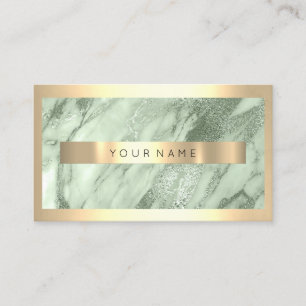 Tarjeta De Visita Marco dorado moderno profesionalMint Mint Green Ma