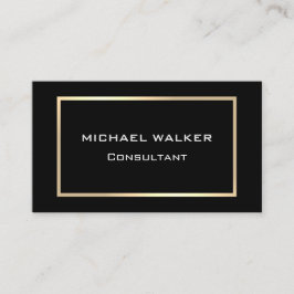 Tarjeta De Visita Marco dorado muy elegante profesional negro