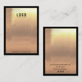 Tarjeta De Visita Marco dorado negro Anillos de collar modernos