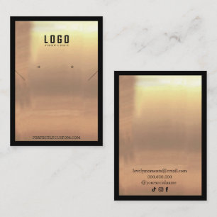 Tarjeta De Visita Marco dorado negro Anillos de collar modernos