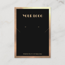 Tarjeta De Visita Marco dorado negro Anillos de collar modernos