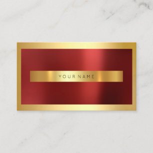 Tarjeta De Visita Marco dorado rojo borgoña metálico mínimo