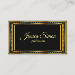 Tarjeta De Visita Marco dorado vintage en fondo negro