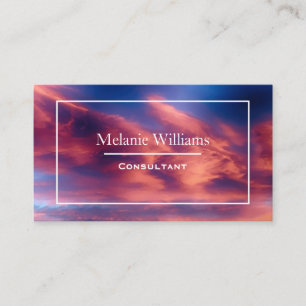 Tarjeta De Visita Marco elegante de las nubes del cielo del atardece