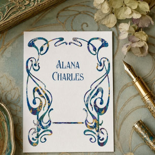 Tarjeta De Visita Marco floral art nouveau