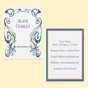 Tarjeta De Visita Marco floral art nouveau