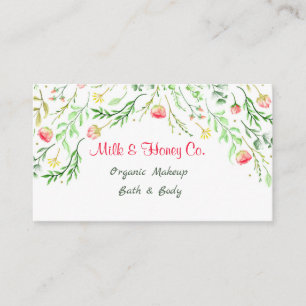 Tarjeta De Visita Marco floral de acuarela