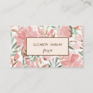 Tarjeta De Visita Marco Floral Moderno Chic
