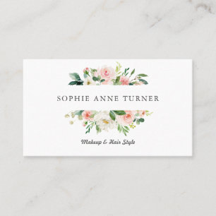 Tarjeta De Visita Marco floral rosado maquillaje Artista Estilo de p