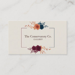 Tarjeta De Visita Marco floral y geométrico de tono precioso elegant
