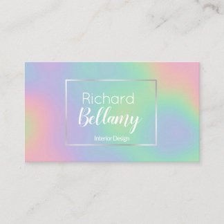 Tarjeta De Visita Marco Metalizado del efecto arcoiris holográfico m