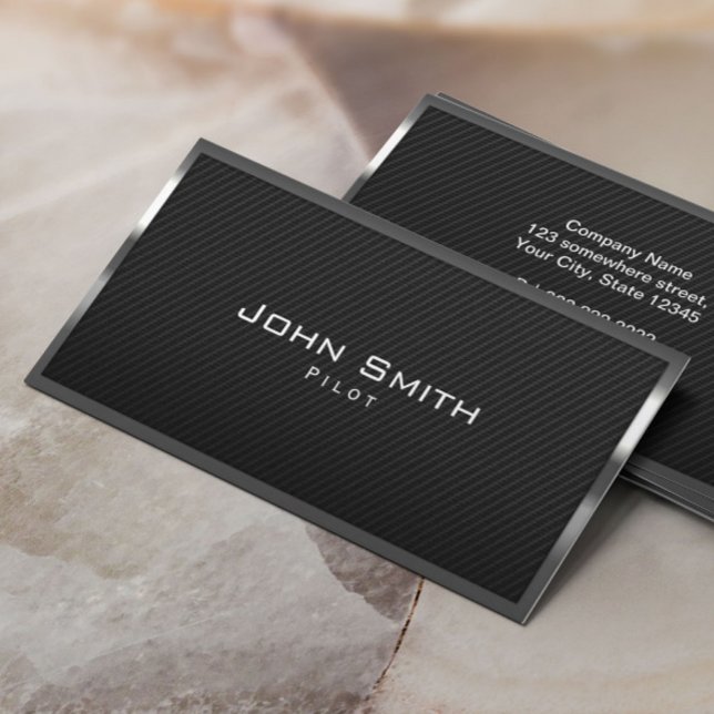 Tarjeta De Visita Marco Metalizado moderno de fibra de carbono del A (Subido por el creador)