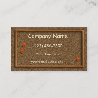 Tarjeta De Visita Marco moderno de madera de tablero de corcho