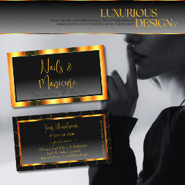 Tarjeta De Visita Marco Naranja casual negro degradado identidad de 