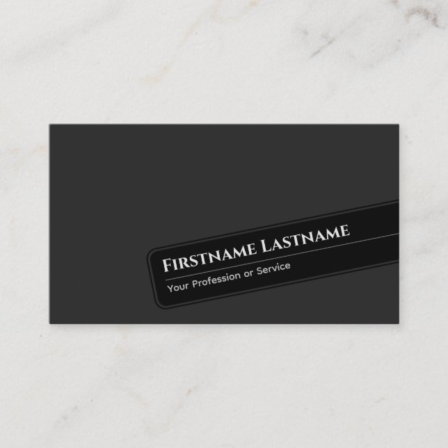 Tarjeta De Visita Marco negro asimétrico y abstracto moderno gris os (Anverso)