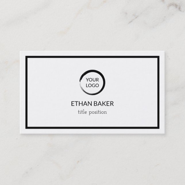 Tarjeta De Visita Marco negro y logotipos (Anverso)