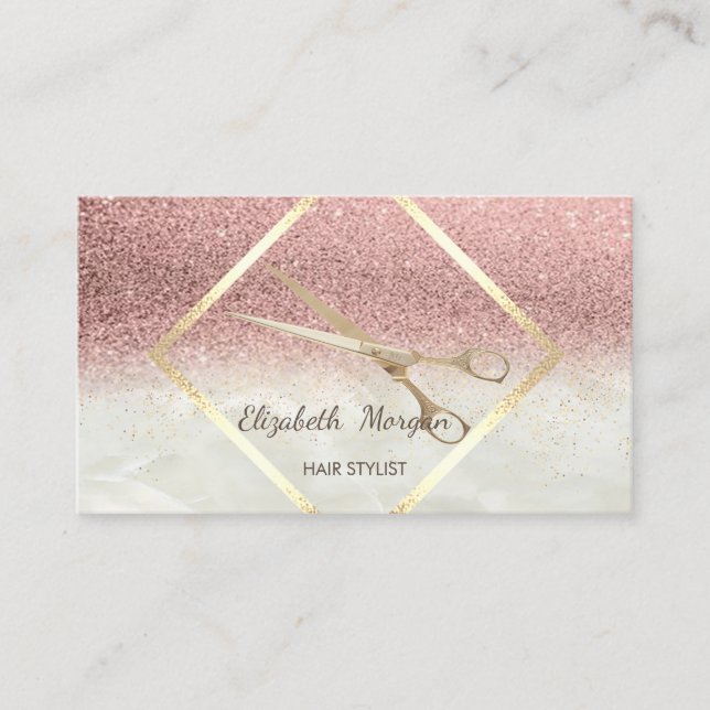 Tarjeta De Visita Marco Ombre Ombre Ombre Purpurina moderno, Confett (Anverso)