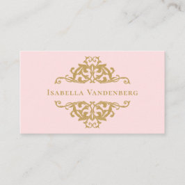 Tarjeta De Visita Marco Ornamental Dorado Rosa de Lujo