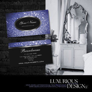 Tarjeta De Visita Marco ovalado plateado del Purpurina de la espuma 