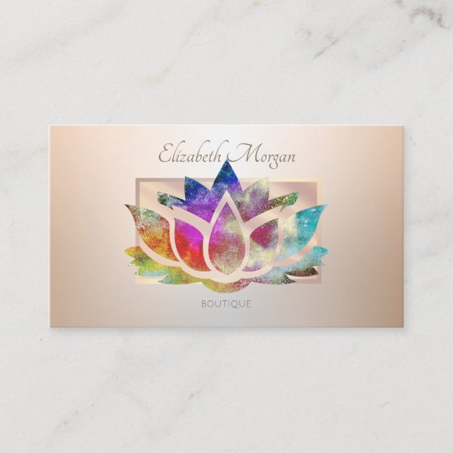 Tarjeta De Visita Marco profesional moderno elegante,Lotus (Anverso)