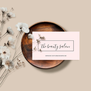 Tarjeta De Visita Marco Rectangular Minimalista Elegante Rosa Modern