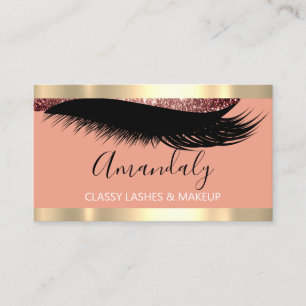 Tarjeta De Visita Marco Rosa Eyelash Gold de un artista de maquillaj