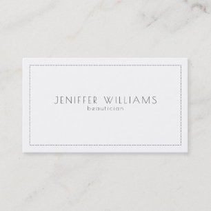 Tarjeta De Visita Marco simple blanco y gris de Minimalistic