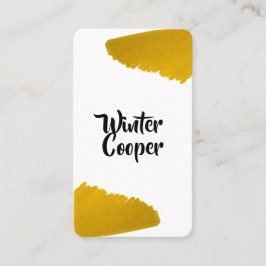 Tarjeta De Visita Marco vertical de salpicaduras de pintura dorada c