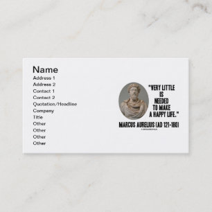 Tarjeta De Visita Marcus Aurelius Muy Poco Necesario Para Hacer Feli
