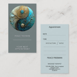 Tarjeta De Visita Mareas de Equilibrio Diseño Yin Yang