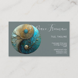 Tarjeta De Visita Mareas de Equilibrio Diseño Yin Yang