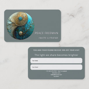 Tarjeta De Visita Mareas de Equilibrio Diseño Yin Yang