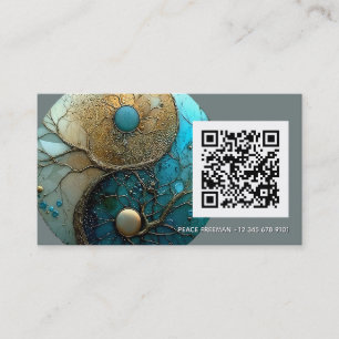Tarjeta De Visita Mareas de Equilibrio Diseño Yin Yang
