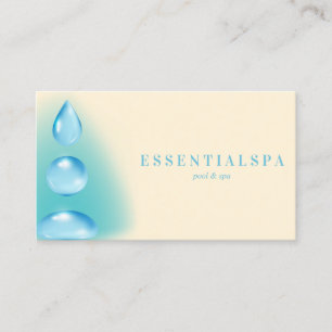 Tarjeta De Visita Marfil Azul Espiritual Agua gotas riki yoga zen