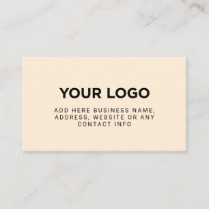 Tarjeta De Visita Marfil Logotipo de empresa simple
