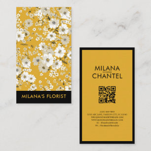Tarjeta De Visita Margarita Amarilla Florista Flor Moderna y Tendenc