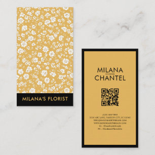 Tarjeta De Visita Margarita Amarilla Florista Flor Moderna y Tendenc