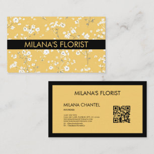 Tarjeta De Visita Margarita Amarilla Florista Flor Moderna y Tendenc
