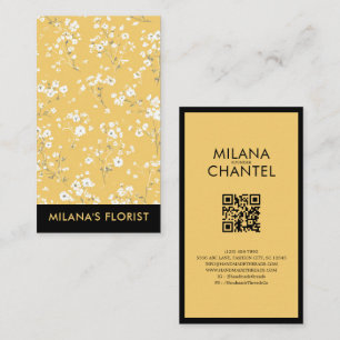 Tarjeta De Visita Margarita Amarilla Florista Flor Moderna y Tendenc