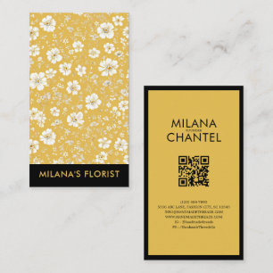 Tarjeta De Visita Margarita Amarilla Florista Flor Moderna y Tendenc