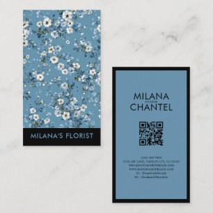 Tarjeta De Visita Margarita Azul Florista Moderna y Tendenciosa