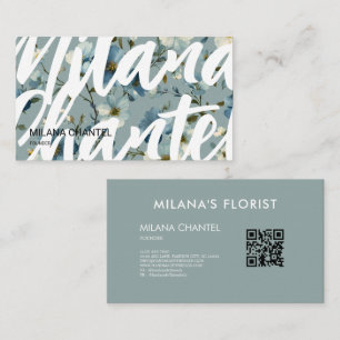 Tarjeta De Visita Margarita Azul Florista Moderna y Tendenciosa