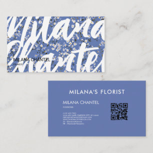 Tarjeta De Visita Margarita Azul Florista Moderna y Tendenciosa