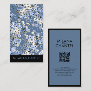 Tarjeta De Visita Margarita Azul Florista Moderna y Tendenciosa