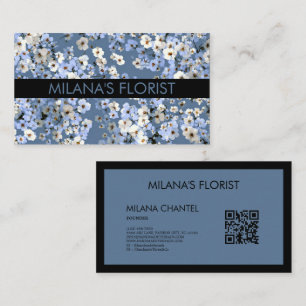 Tarjeta De Visita Margarita Azul Florista Moderna y Tendenciosa